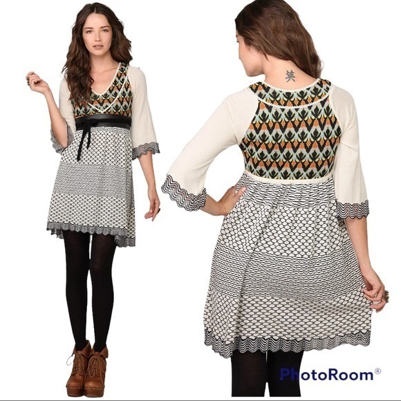 FREE PEOPLE Iceland Air Sweater Bolo Gypsy Cottage Core Dark Academia Dress S - Picture 3 of 15